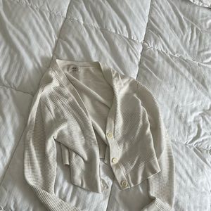 Aritzia white ribbed cardigan